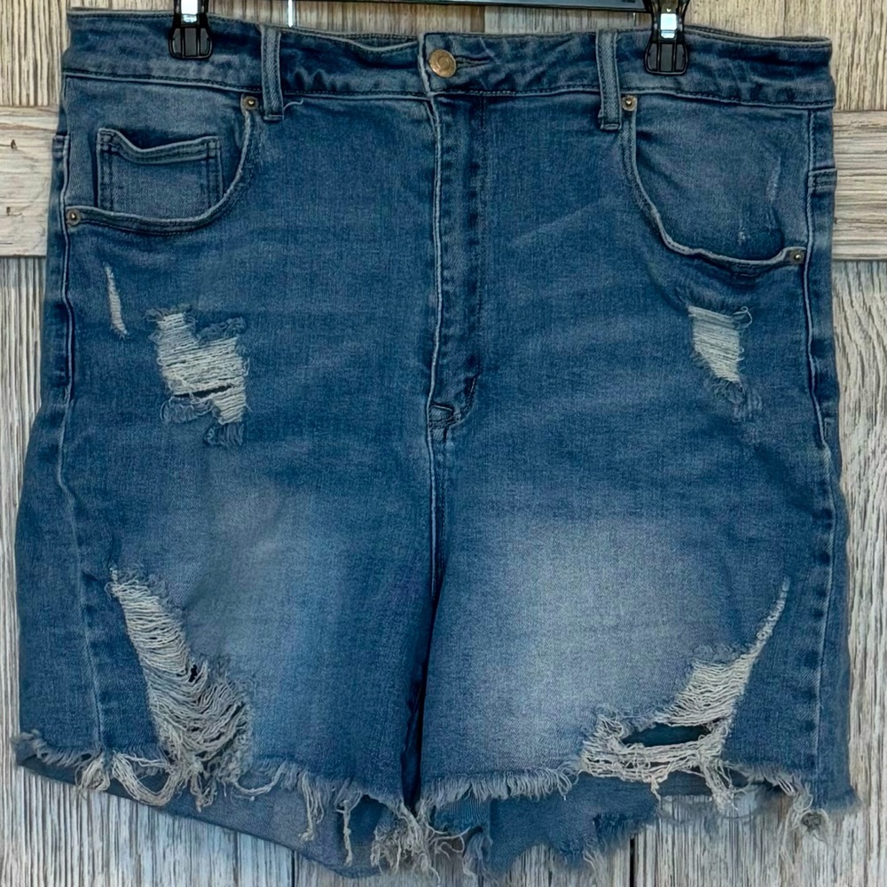 Risen Los Angeles Distressed Denim Women Shorts sz 2XL